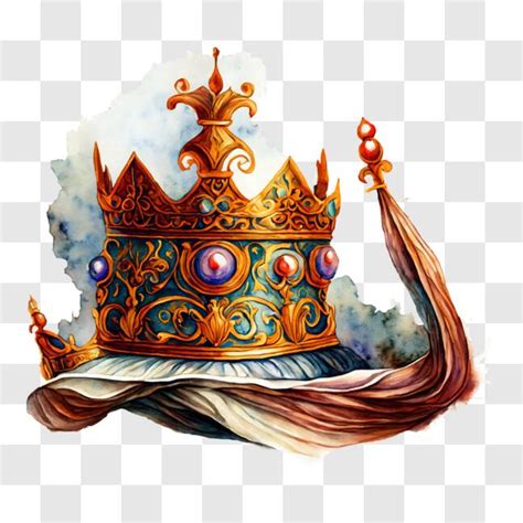 Download Elaborate Crown Painting with Gemstones PNGs Online - Creative Fabrica