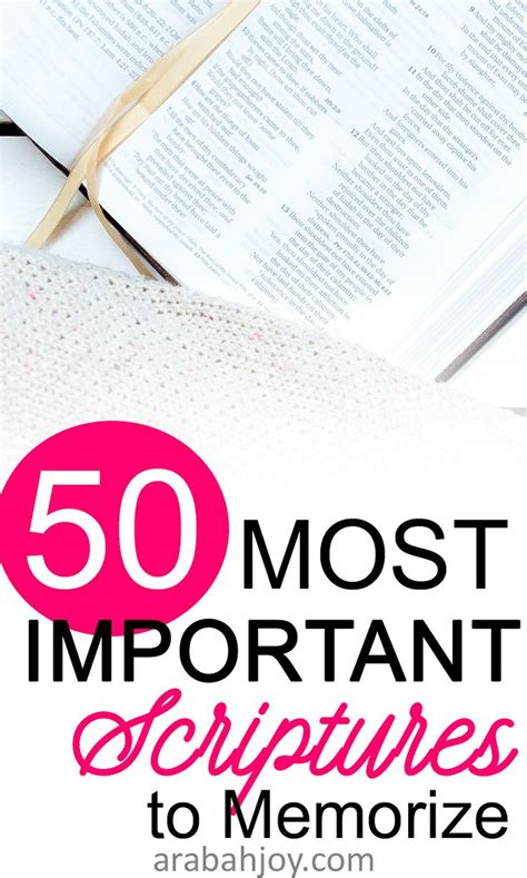 50 Important Scriptures Memory Verses List With Printable