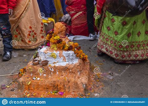 Indian Devotees Performing Rituals On Chhath Puja Stock Photo Image