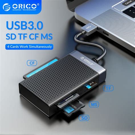 ♂ Orico 4 In 1 Usb 3 0 Usb C Memory Card Reader Sd Tf Cf Ms Compact Flash Card Adapter 5gbps