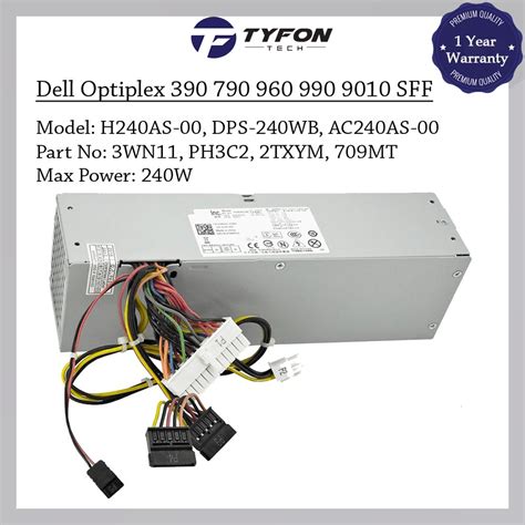 Dell Optiplex 390 790 990 3010 7010 9010 SFF Power Supply PSU 240W