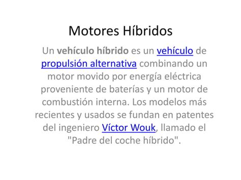 Motores Hibridos Ppt Descarga Gratuita