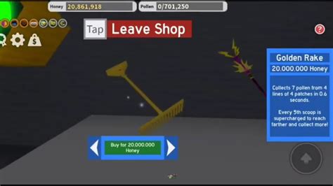 Buying The Golden Rake In Roblox Bee Swarm Simulator Youtube