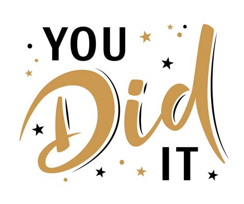 You Did It Congrats Graduates Greeting Lettering Sign With Stars