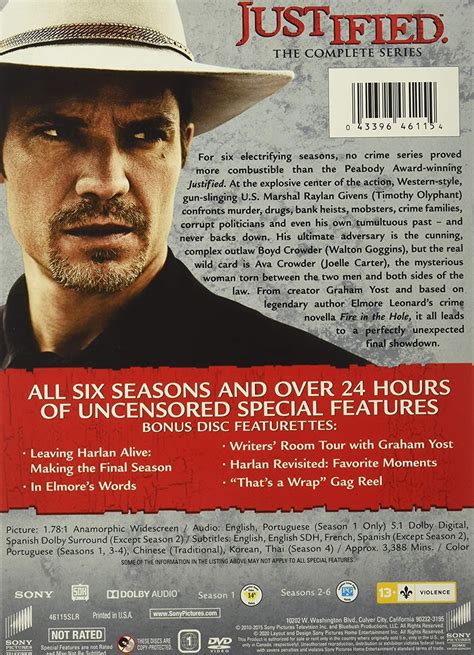 Justified Season 1 6 The Complete Series 19 Disc Dvd Box Set