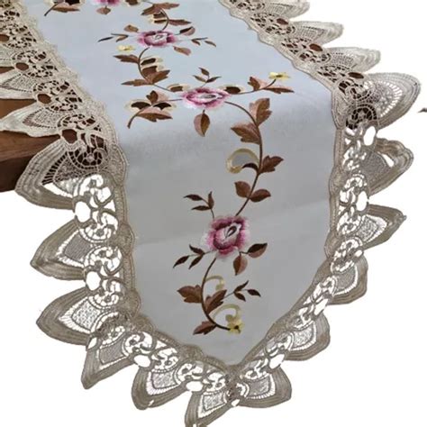 Caminho De Mesa Trilho M Bordado Guippir Renda Elegante Frete Gr Tis