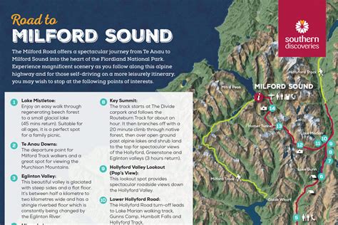 Road to Milford Sound Map - Southern Discoveries