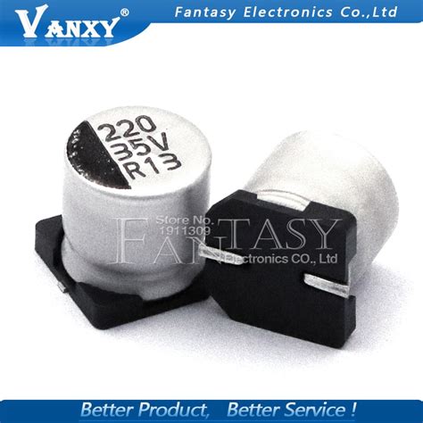 10PCS Electrolytic Capacitor 35V220UF 8 10mm SMD Aluminum Electrolytic