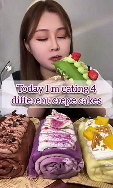 Crepe Cake Eating Mukbang Video Cake Eating Asmr Video Dailymotion