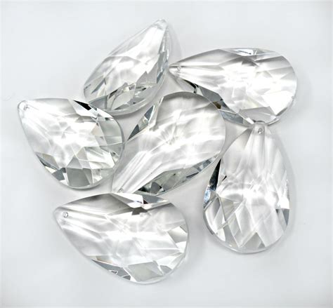 Large Clear Crystal Teardrop Prisms For Chandelier Mm Faceted Cut