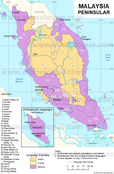 Language Map Of Peninsular Malaysia From Ethnologue Website Rmalaysia