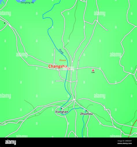 Map of Changsha City in China Stock Photo - Alamy