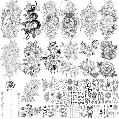 Yazhiji 49 Sheets Flower Temporary Tattoos Sticker Nepal Ubuy