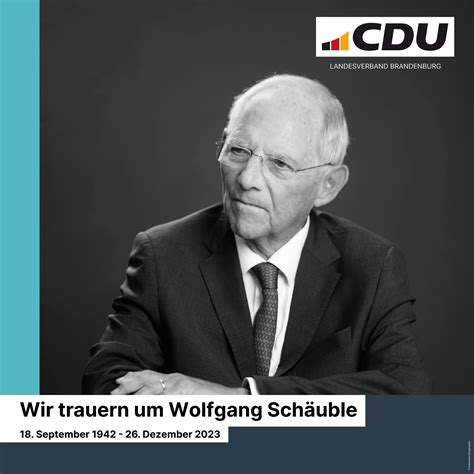 Wir Trauern Um Wolfgang Sch Uble