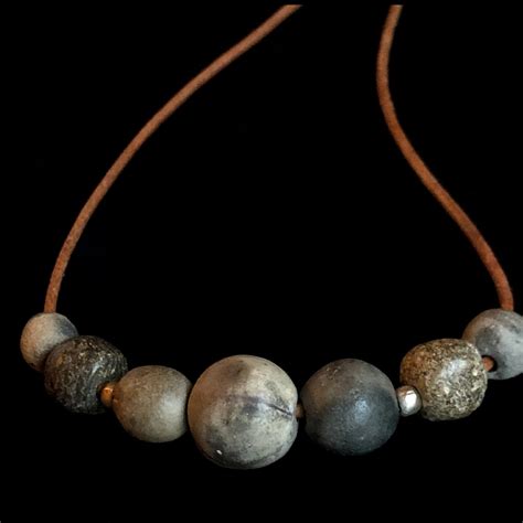 Ceramic And Fossil Bone Bead Necklace By Zoe Catherine Kendall Z74