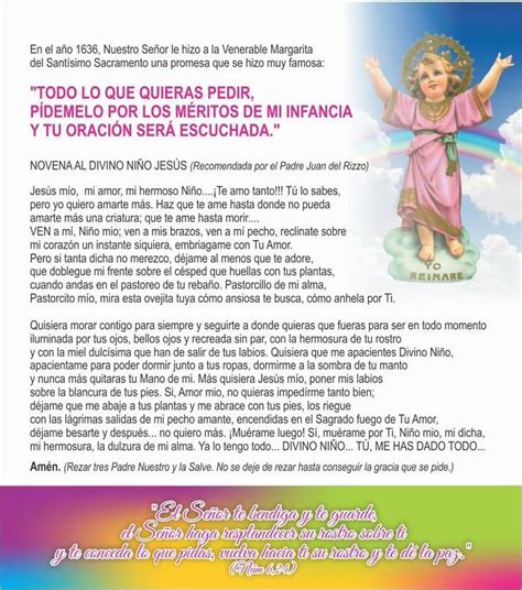 Novena al divino niño Divino niño Oración para casos difíciles Dios