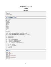 Che446 18 Matlab HW3 Solutions Pdf MATLAB Homework 3 ChE 446 Fall