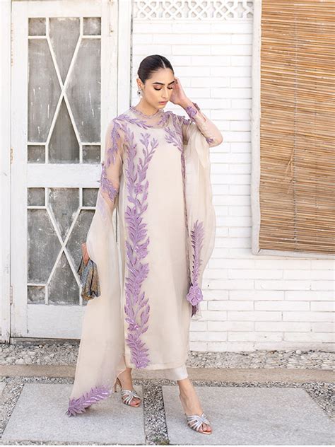 Lilac Dream - Off-White Canvas with Lilac Sequins & Dupatta – Caia