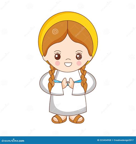 Holy Mary Cartoon Stock Vector Illustration Of Pray 223454958