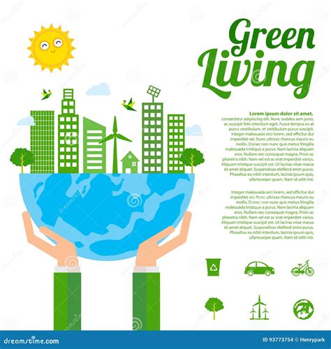 Green Living Infographic Stock Vector Illustration Of Clean