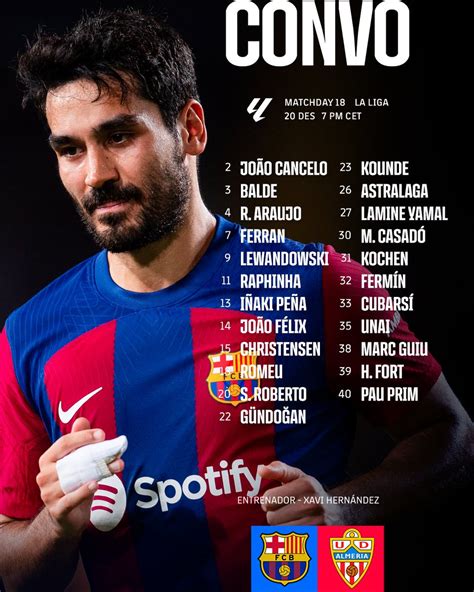 Barça Le Groupe Convoqué Pour La Réception D’almería