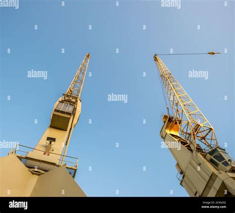 Old Harbor Cranes In The Center Of Antwerp The Cranes Are Part Of The