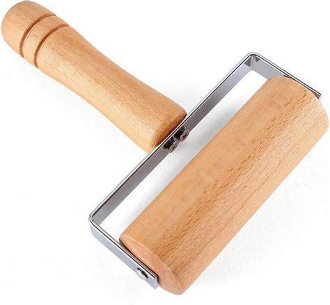 1 Piece 12cm Wide Wood Pastry Pizza Roller Wooden Brayer