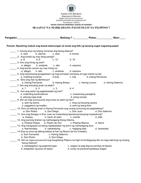 Ikalawang Markahang Pagsusulit Sa Filipino Grade 7 Gambaran Modafinil24