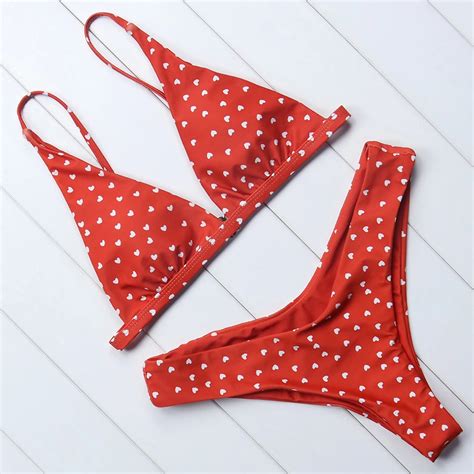 Thong Swimwear Women Sexy Push Up Bikini Printed Bikini Set Halter