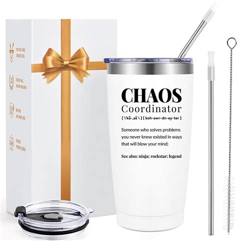 Amazon GINGPROUS Chaos Coordinator Gifts Tumbler Unique Boss Lady