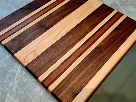 Walnut Maple Jatoba Dough Board Cutting Board With Lip Housewarming