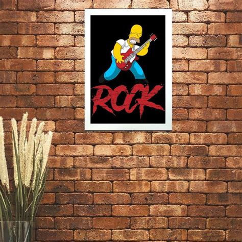 Quadro Decorativo Homer Simpsons Rock N Roll No Elo Decora Geek