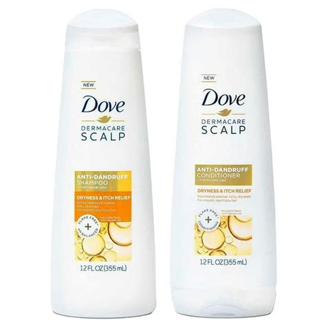 Dove Derma Care Scalp Anti Dandruff Shampoo And Conditioner Set Zinc Formula For Dryness And Itch