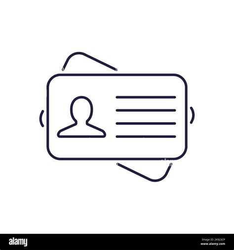 Id Card Line Icon Vector Identification Pictogram Person Business Logo