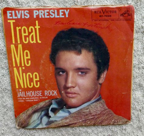 Elvis Presley Vintage Jailhouse Rock Treat Me Nice 45 Rca Victor 47