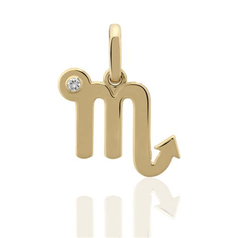 Pendentif Signe Astrologique Scorpion Or Jaune 750 Diamant