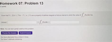 Solved Homework 07 Problem 13 1 Point Given That 5≤f X ≤7