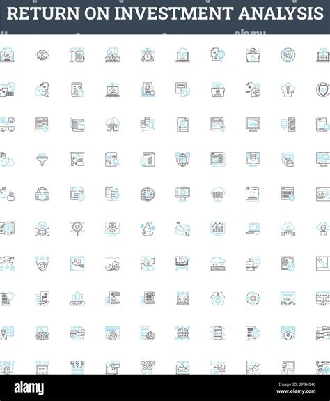 Return On Investment Analysis Vector Line Icons Set ROI Analysis