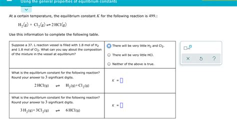 Answered Using The General Properties Of Equilibrium Constants At A