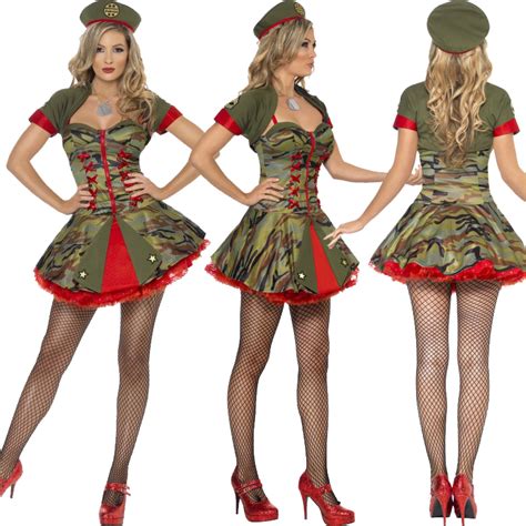 Adult Army Military Force Uniform New Fancy Dress Costume Womens Mens Ladies Ebay