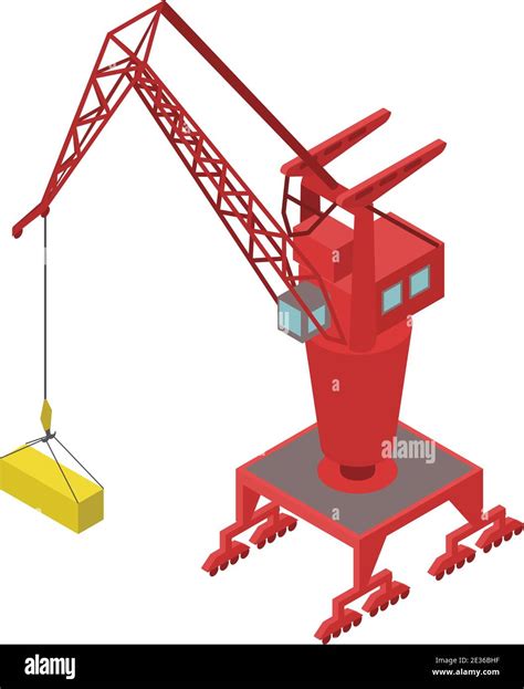 Port Container Crane Icon Isometric Of Port Container Crane Vector