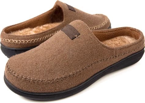 Amazon Zigzagger Men S Comfort Suede Fabric Memory Foam Slippers