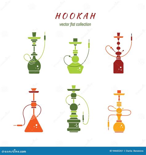 Hookah Icons Set Stock Vector Illustration Of Background 94683261