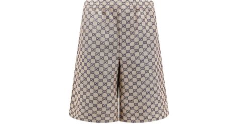 Gucci Monogrammed Bermuda Shorts In Grey For Men Lyst Uk