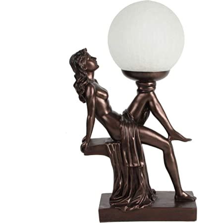 Art Deco Bronze Handpainted Lady Dancer With Scarf Lamp Light With