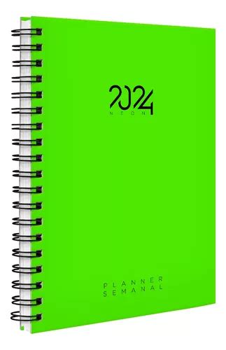 Agenda planificadora semanal Planner tapa dura color verde neón año