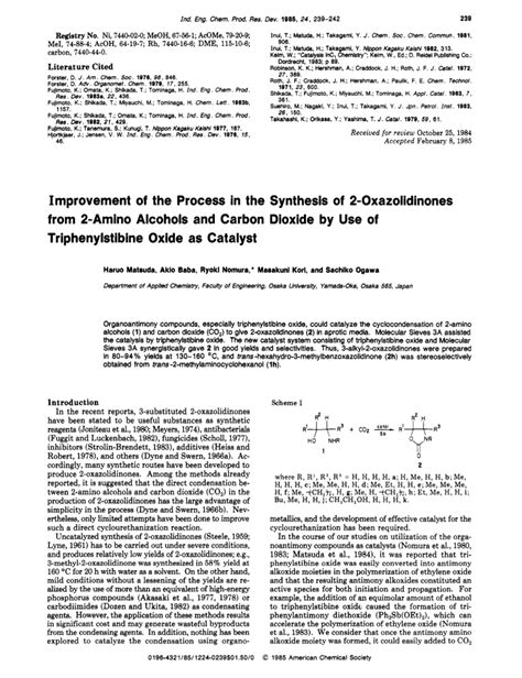 Improvement Of The Process In The Synthesis Of Oxazolidinones From