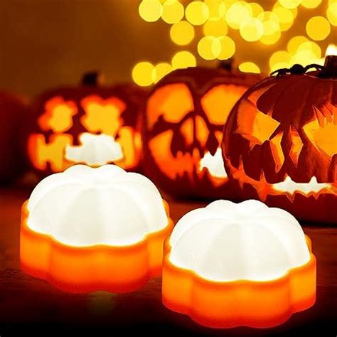 Amazon Pack Halloween Led Pumpkin Lights With Remote And Timer