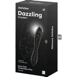 Satisfyer Dazzling Double Ended Crystal Glass Dildo Black Sex Toys