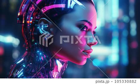 Brutal Cyborg Character In Cyberpunk Style Pixta